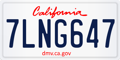 CA license plate 7LNG647