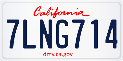 CA license plate 7LNG714