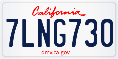 CA license plate 7LNG730