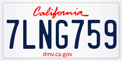 CA license plate 7LNG759