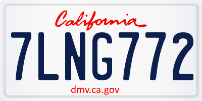 CA license plate 7LNG772