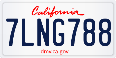 CA license plate 7LNG788