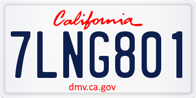 CA license plate 7LNG801