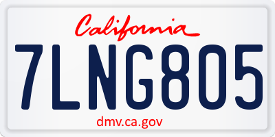 CA license plate 7LNG805