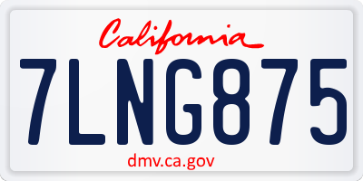 CA license plate 7LNG875
