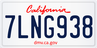 CA license plate 7LNG938
