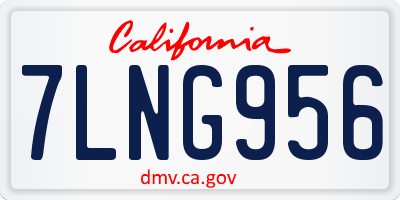 CA license plate 7LNG956