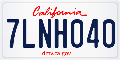 CA license plate 7LNH040