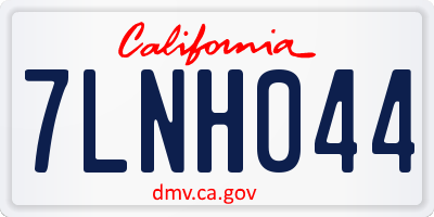 CA license plate 7LNH044