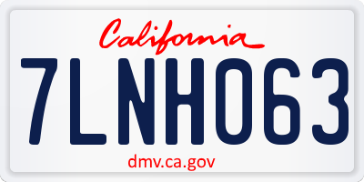 CA license plate 7LNH063