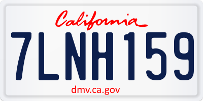 CA license plate 7LNH159