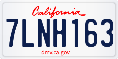 CA license plate 7LNH163