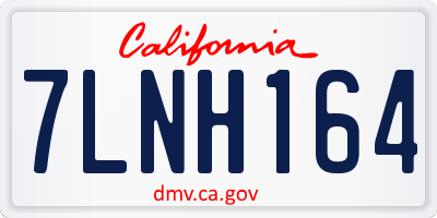 CA license plate 7LNH164