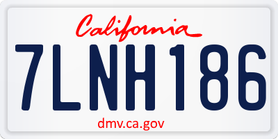 CA license plate 7LNH186