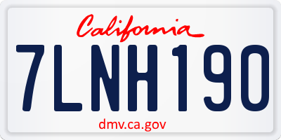 CA license plate 7LNH190