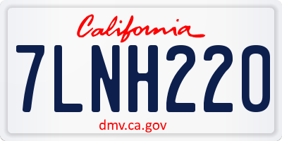 CA license plate 7LNH220