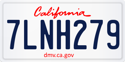 CA license plate 7LNH279