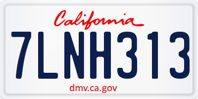 CA license plate 7LNH313
