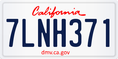 CA license plate 7LNH371