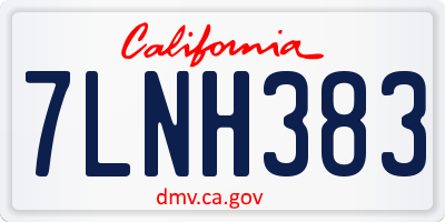 CA license plate 7LNH383