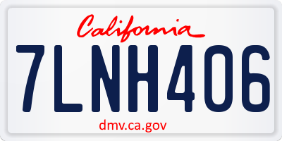 CA license plate 7LNH406