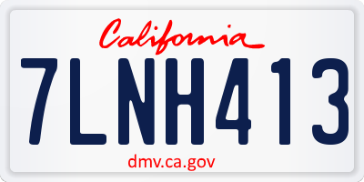 CA license plate 7LNH413