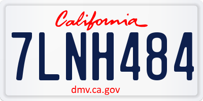 CA license plate 7LNH484