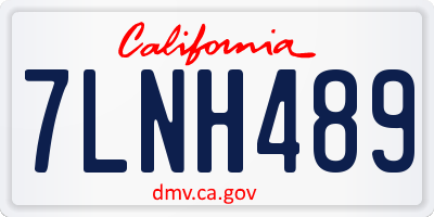 CA license plate 7LNH489
