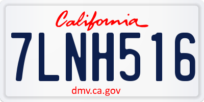 CA license plate 7LNH516