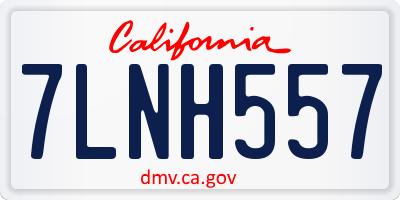 CA license plate 7LNH557