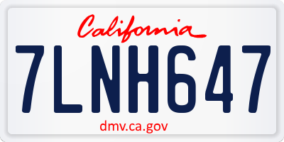 CA license plate 7LNH647