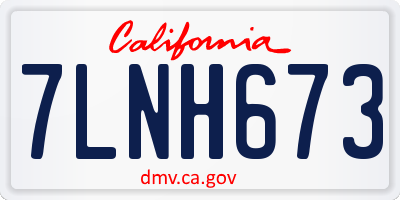 CA license plate 7LNH673