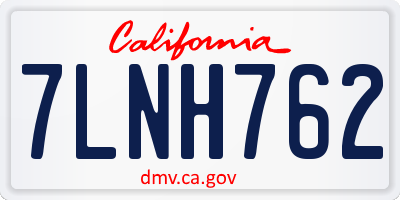 CA license plate 7LNH762
