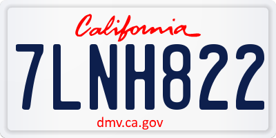 CA license plate 7LNH822