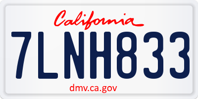 CA license plate 7LNH833