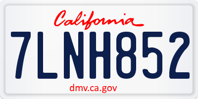 CA license plate 7LNH852