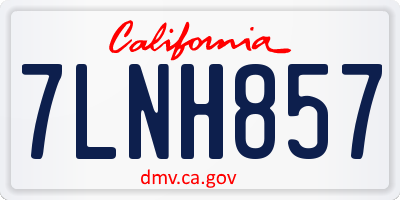 CA license plate 7LNH857