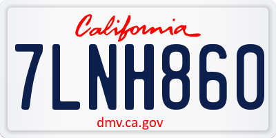 CA license plate 7LNH860