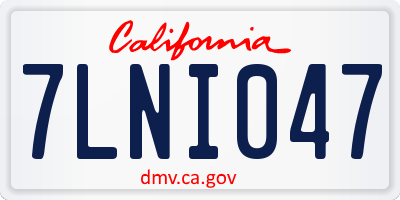 CA license plate 7LNI047