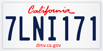 CA license plate 7LNI171