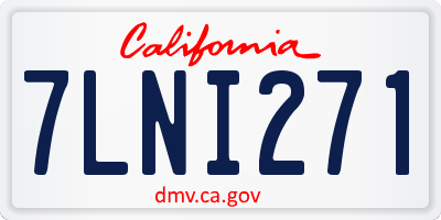 CA license plate 7LNI271