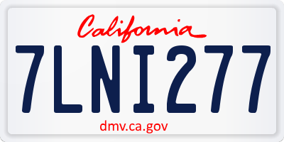 CA license plate 7LNI277