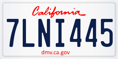 CA license plate 7LNI445