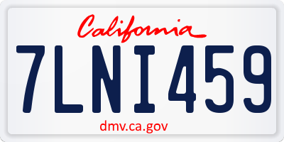CA license plate 7LNI459