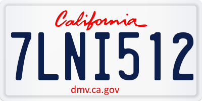 CA license plate 7LNI512