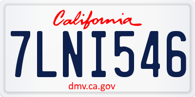 CA license plate 7LNI546