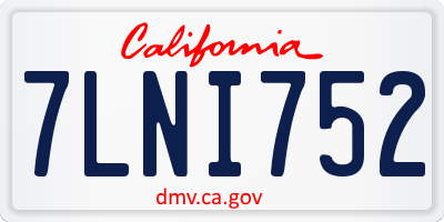 CA license plate 7LNI752