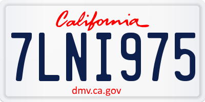 CA license plate 7LNI975