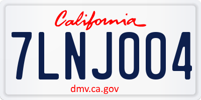 CA license plate 7LNJ004