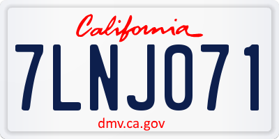 CA license plate 7LNJ071